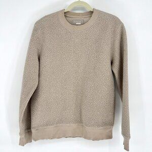 Everlane ReNew Fleece Sherpa Crewneck Sweatshirt Taupe Textured Minimalist M